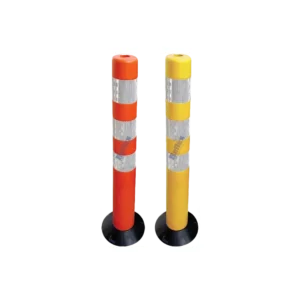 Hito Delineador Tubular De 80cm Con Base Negra