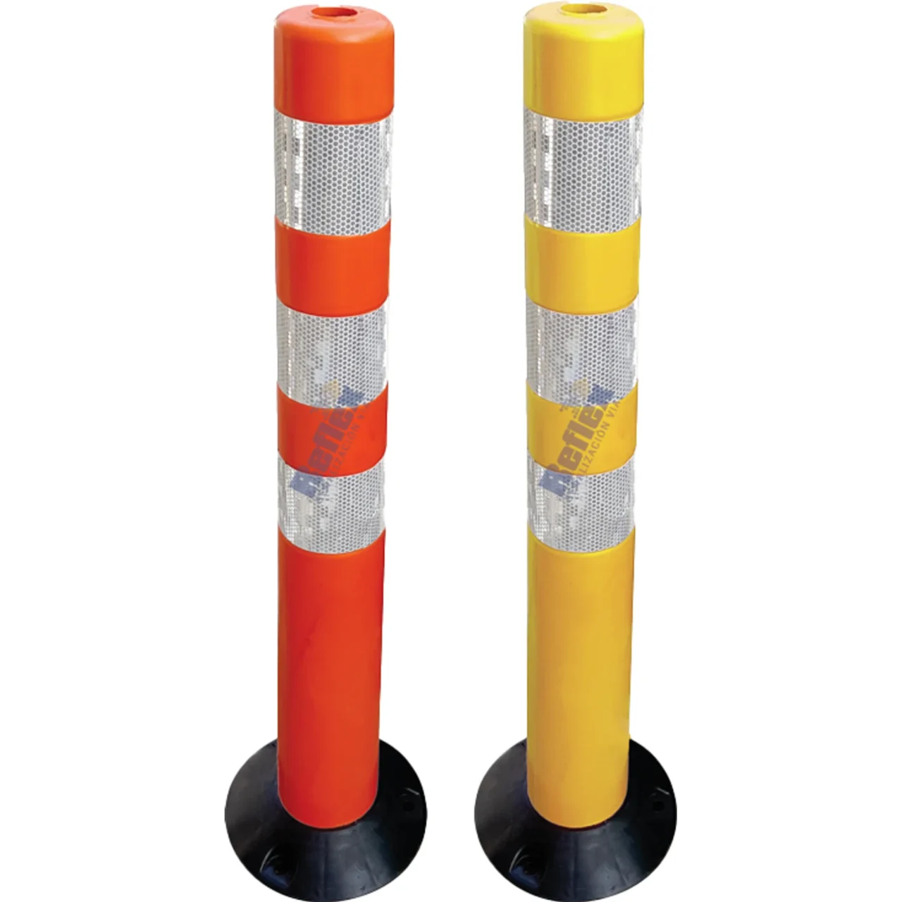 Hito Delineador Tubular De 80cm Con Base Negra