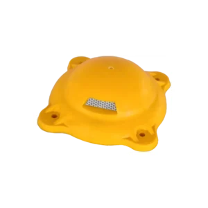 Boya en polimeros de alto impacto de 20x20cm, base 7cm dos lentes reflectivos, con tornilleria para su anclaje( Tornillo de carriaje de 5/16x 2 1/2)
