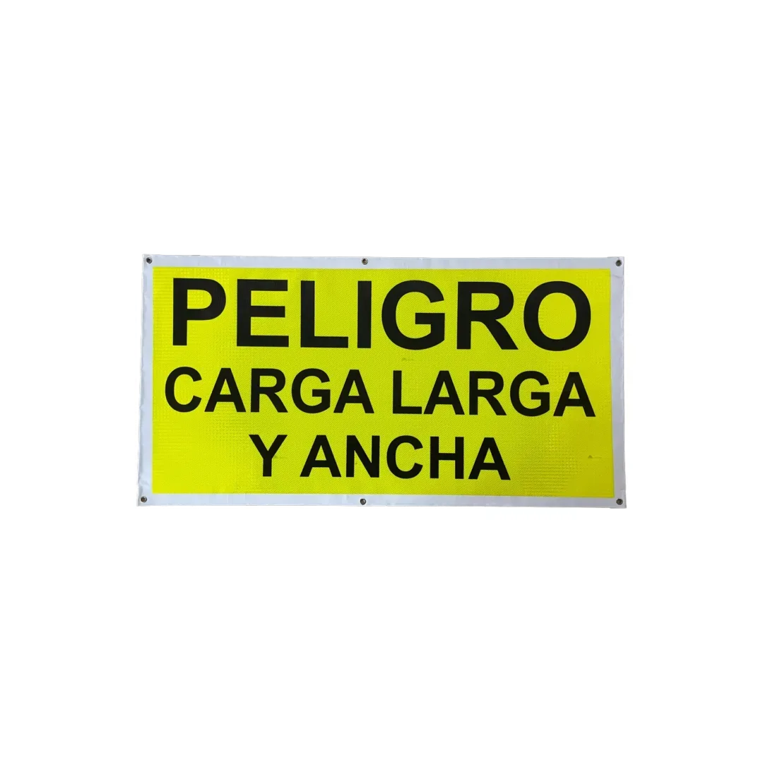 Aviso flexible en lona 100x60cm - Peligro carga larga y ancha